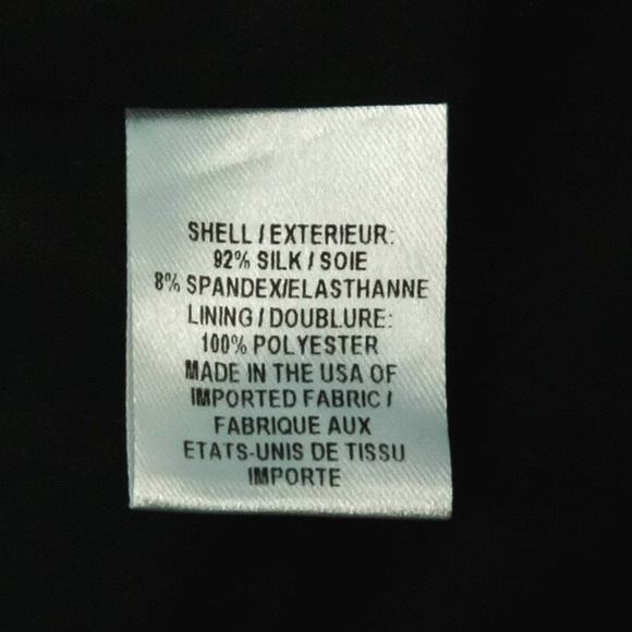 Milly Size 4 Black V Neck Long Tulip Sleeve Sheath Style Lined 100% Silk Dress - Picture 5 of 7